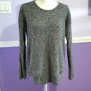 Design History Black Speckled Textured Long Sleeve Cozy Sweater L
